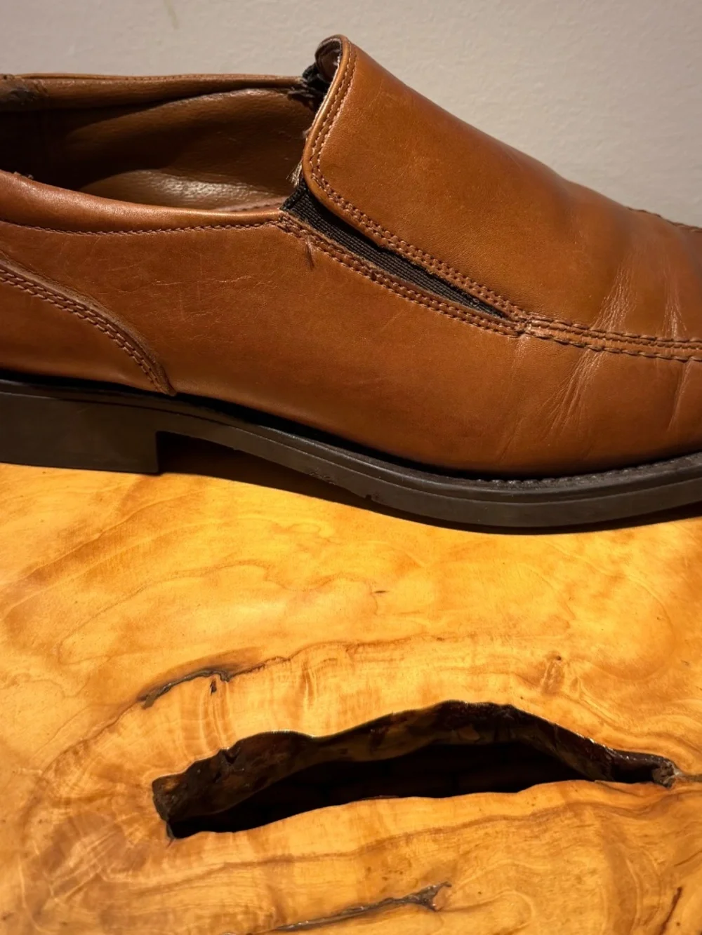 Bass Brown Leather slip-on dress shoes